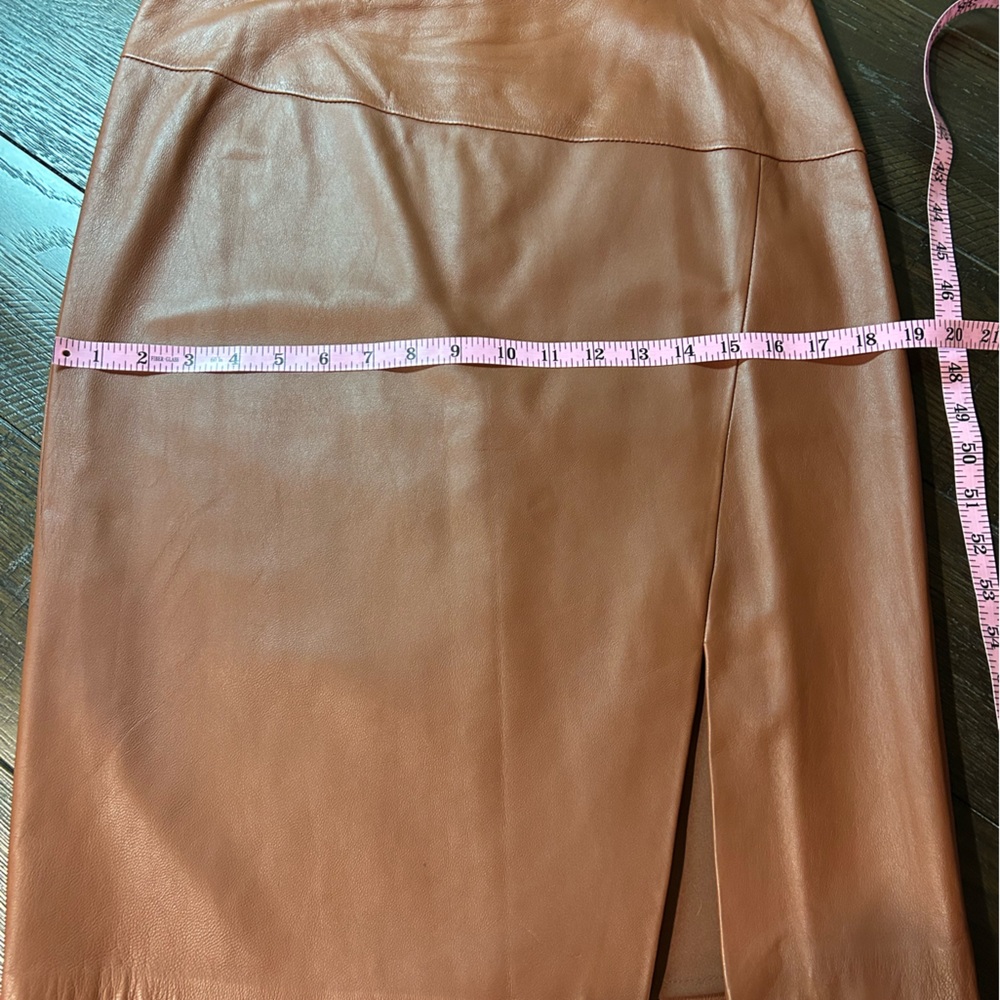 White House Black Market beautiful 100% Leather Pencil Skirt - Brown - Picture 11 of 11